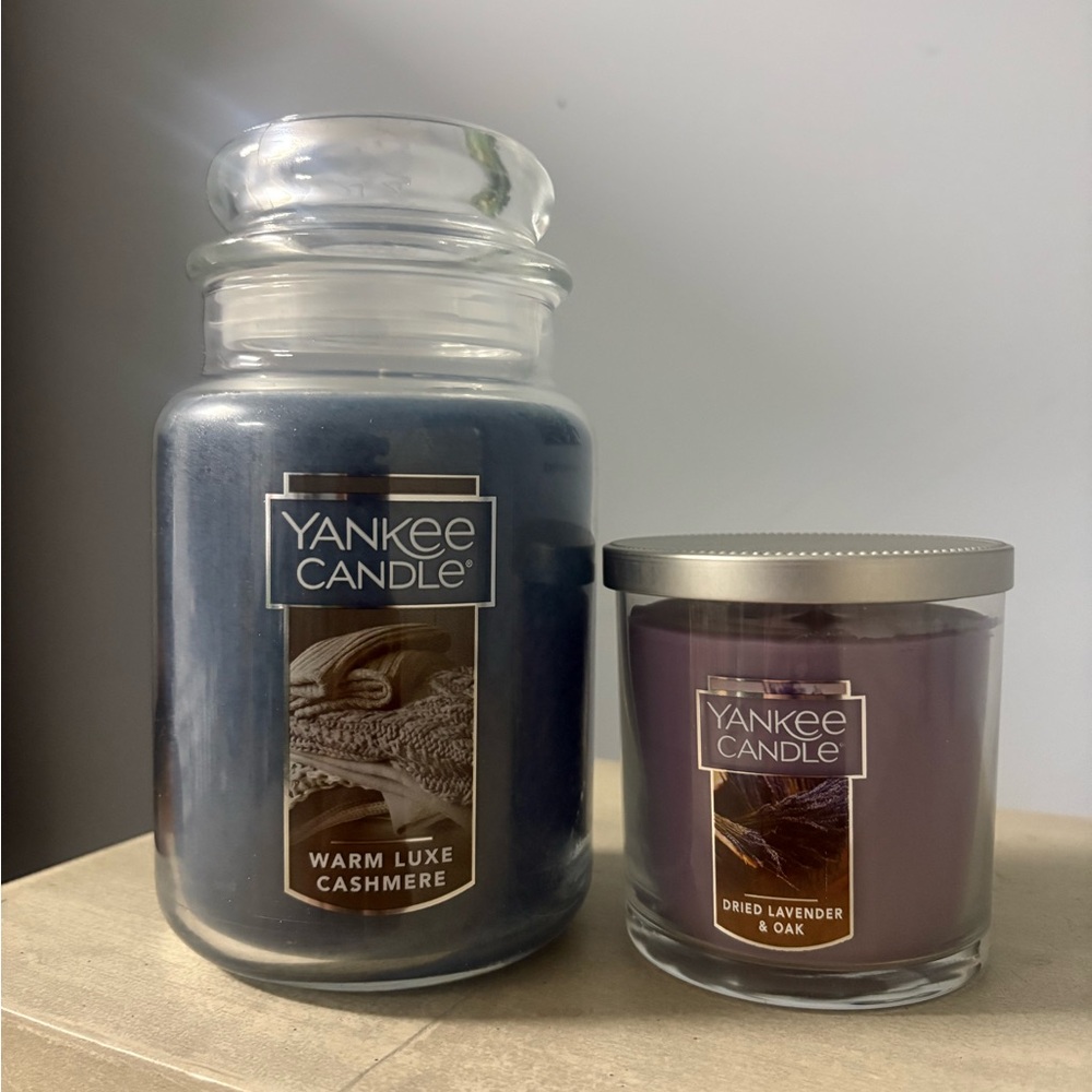 Yankee Candle Set: Warm Luxe Cashmere and Dried Lavender & Oak